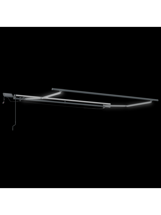 Manuāla iebīdāma nojume ar led zaļa un balta 350x250 cm
