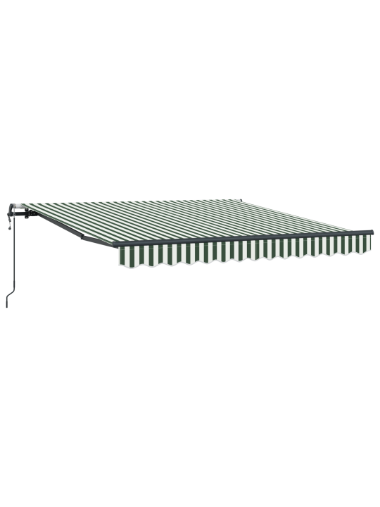 Automātiskā iebīdāmā nojume zaļā un baltā 350x250 cm