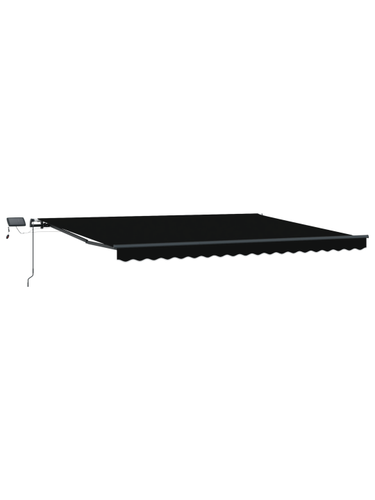 Manuāla iebīdāmā nojume ar led melna 400x300 cm