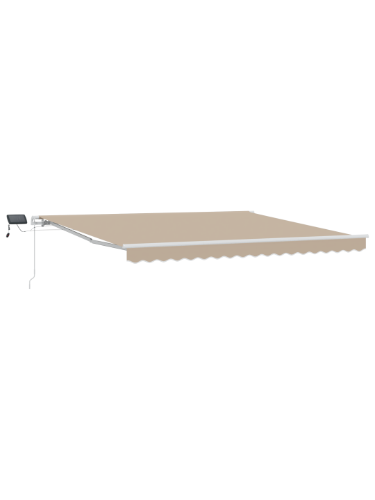 Manuālā iebīdāmā nojume ar led bēšā 400x300 cm