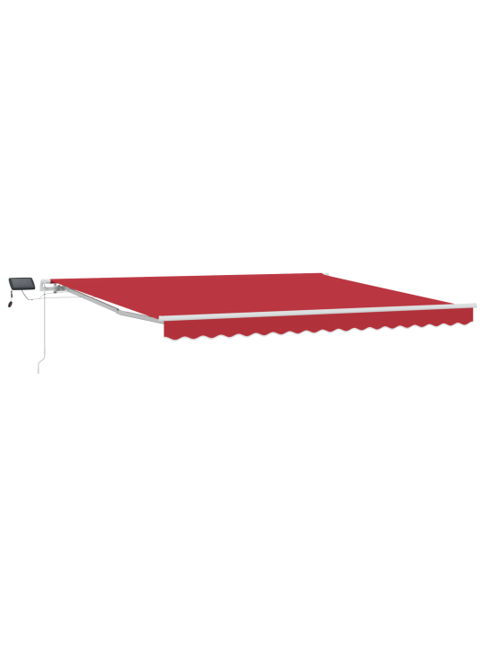 Manuālā ievelkamā nojume ar led sarkans 400x300 cm