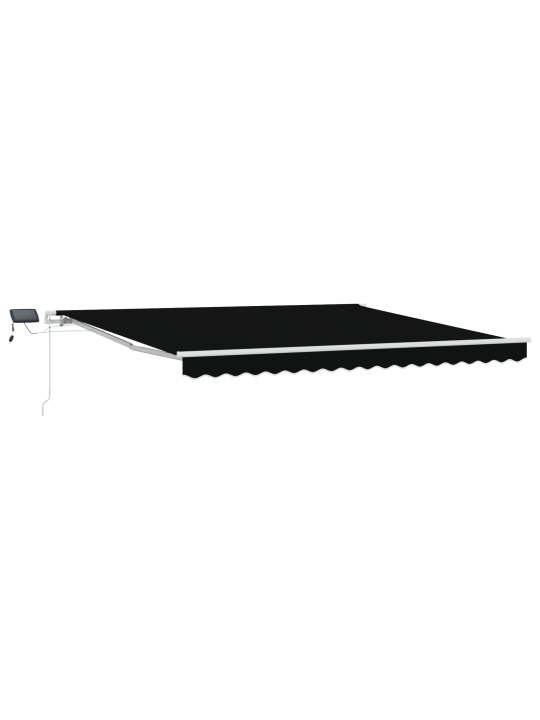 Manuālā ievilkama nojume ar led melna 400x350 cm