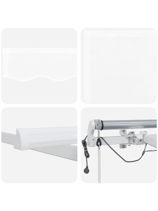 Automātiskā iebīdāmā nojume ar led baltā krāsā 400x350 cm