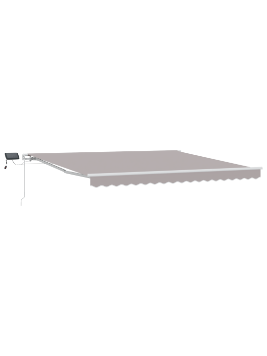 Manuālā iebīdāmā nojume ar led gaiši pelēka 400x350 cm