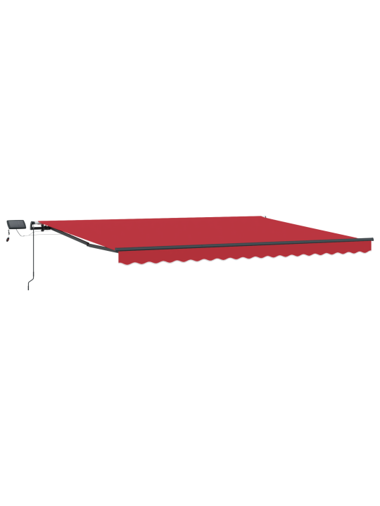 Manuālā iebīdāmā nojume ar led sarkana 400x350 cm