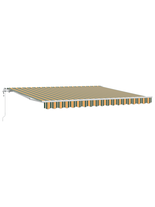 Automātiskā ievelkamā nojume zaļa un dzeltena 400x350 cm
