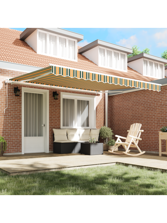 Automātiskā ievelkamā nojume zaļa un dzeltena 400x350 cm