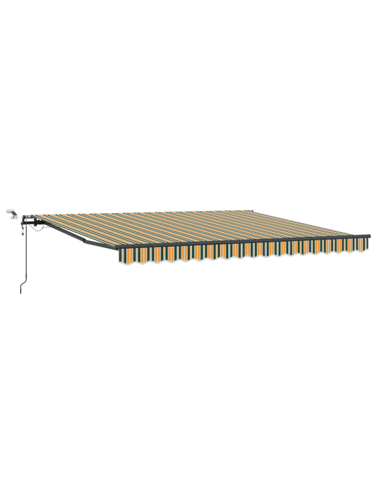 Automātiskā iebīdāmā nojume ar led zaļā un dzeltenā krāsā 400x350 cm