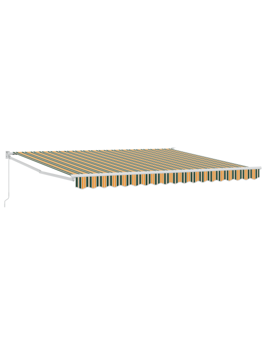 Manuālā iebīdāmā nojume zaļa un balta 400x350 cm