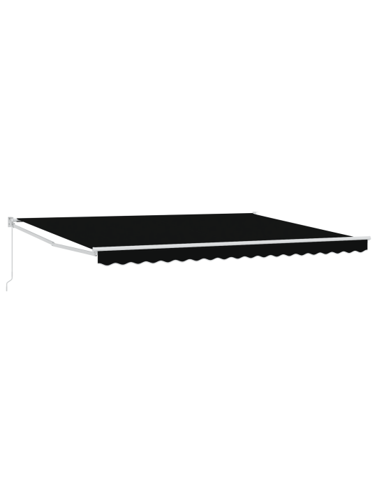Manuāli regulējama iebīdāmā nojume melna 450x300 cm