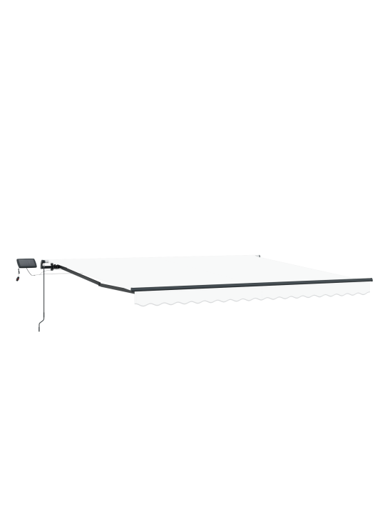 Manuālā iebīdāmā nojume ar led balts 450x300 cm