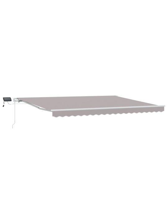 Manuālā ievelkamā nojume ar led gaiši pelēka 450x300 cm