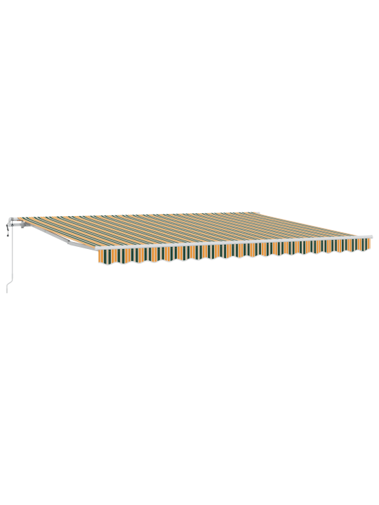 Automātiskā iebīdāmā nojume zaļā un dzeltenā 450x300 cm