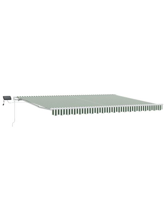 Manuālā iebīdāmā nojume ar led zaļā un baltā 450x300 cm