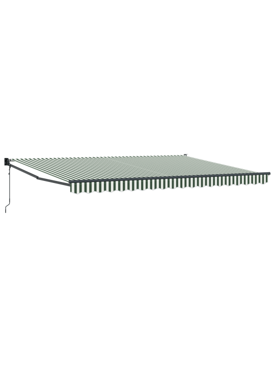 Automātiskā iebīdāmā nojume zaļā un baltā 450x300 cm