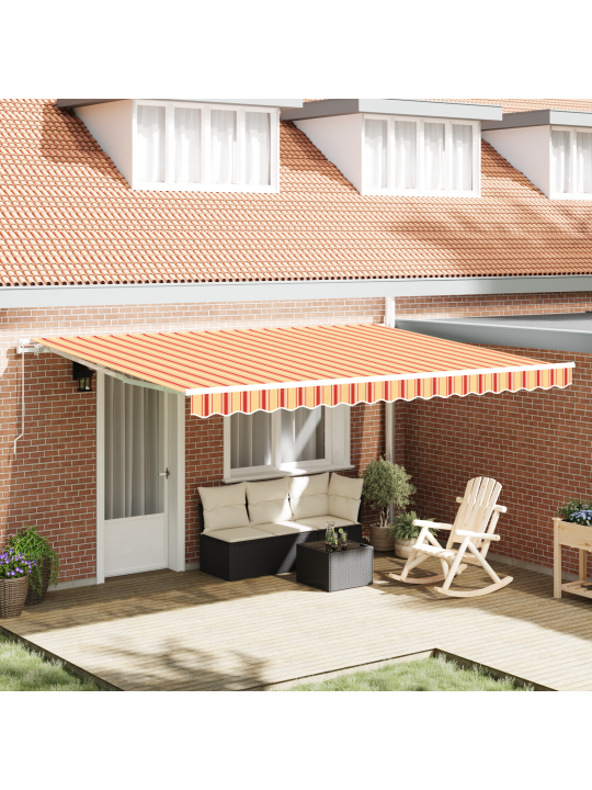 Manuālā iebīdāmā nojume dzeltena un oranža 450x350 cm