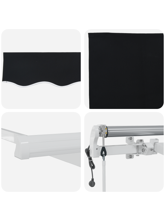Automātiskā ievelkama nojume melna 450x350 cm