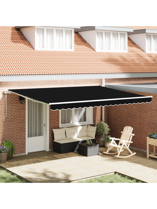 Automātiskā ievelkama nojume melna 450x350 cm