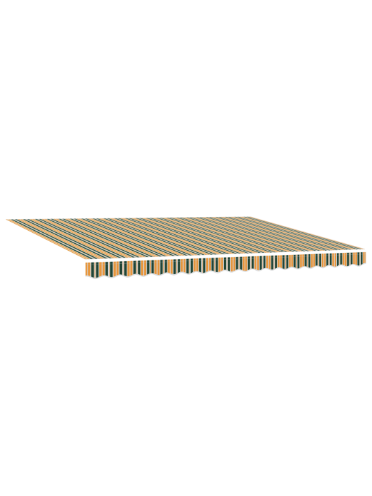 Automātiskā iebīdāmā nojume ar led, zaļā un dzeltenā, 450x350 cm