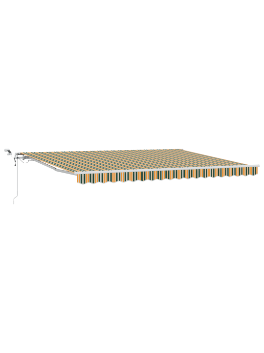 Automātiskā iebīdāmā nojume ar led, zaļā un dzeltenā, 450x350 cm