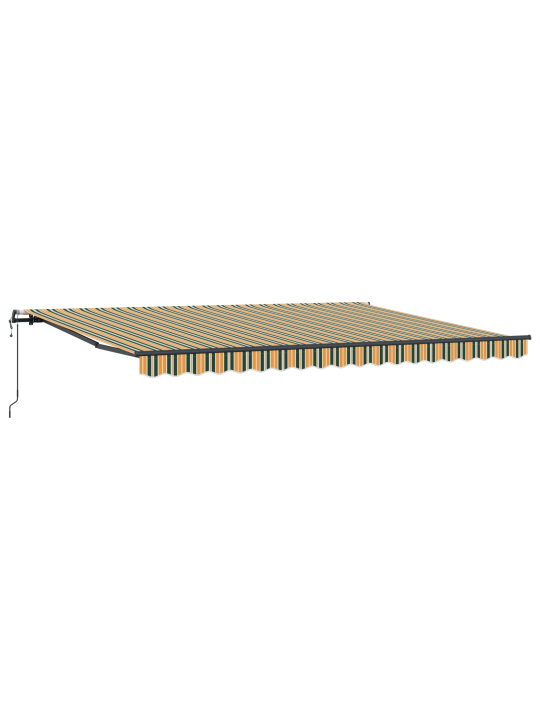 Automātiskā ievelkama nojume zaļā un dzeltenā krāsā 450x350 cm