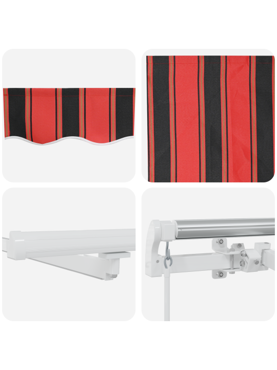 Manuālā ievelkamā nojume ar led apgaismojumu oranžā un brūnā krāsā, 500x300 cm
