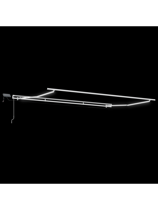 Manuālā iebīdāmā nojume ar led melna 500x300 cm