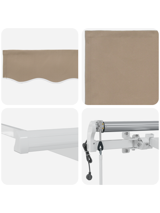 Vidaxl automātiskā ievilkama nojume bēža 500x300 cm, vidaxl nojumes nomaiņas audums 5x3 m rāmim bēšā