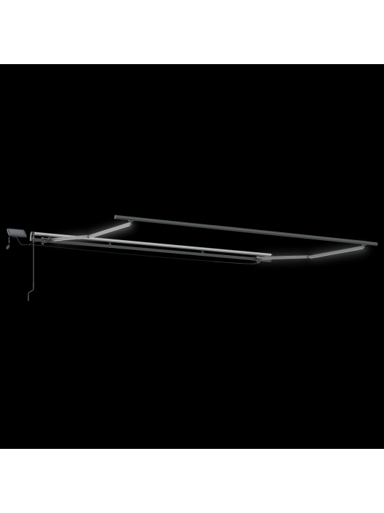Manuālā ievilktā nojume ar led, gaiši pelēka, 500x300 cm