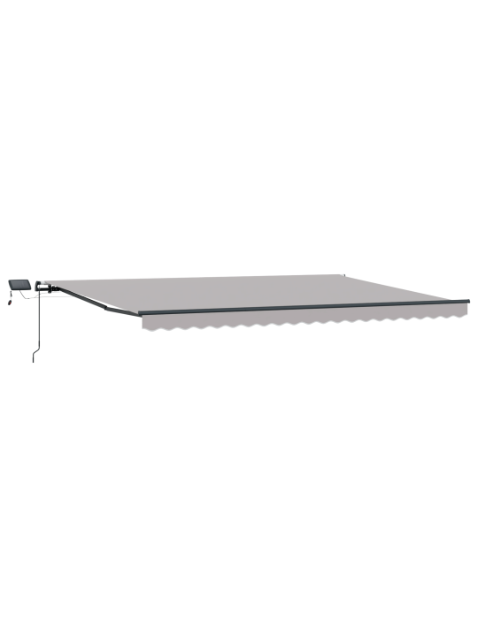 Manuālā ievilktā nojume ar led, gaiši pelēka, 500x300 cm