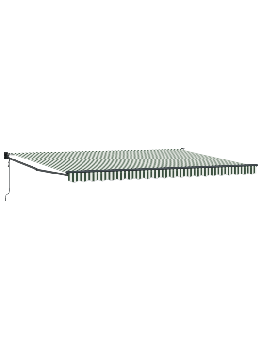 Automātiskā ievelkamā nojume zaļa un balta 500x300 cm