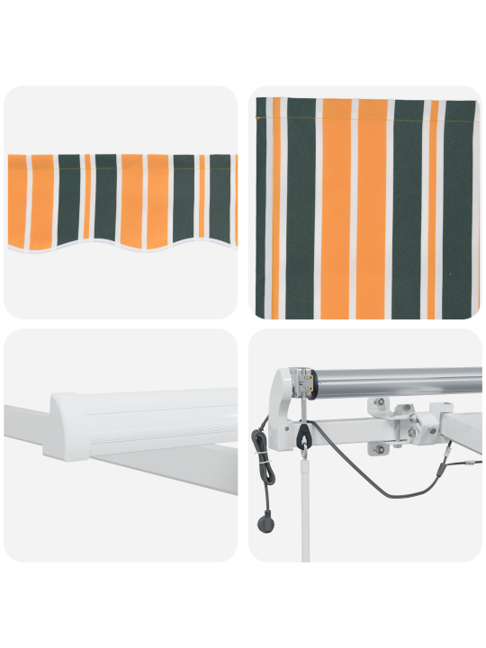 Automātiska iebīdāma nojume ar led, zaļā un dzeltenā krāsā, 500x350 cm