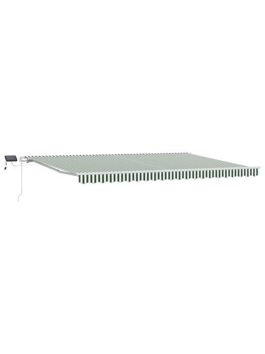 Manuālā iebīdāmā nojume ar led zaļā un baltā 500x350 cm