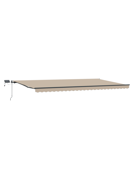 Manuālā ievelkamā nojume ar led gaismām bēša 600x300 cm