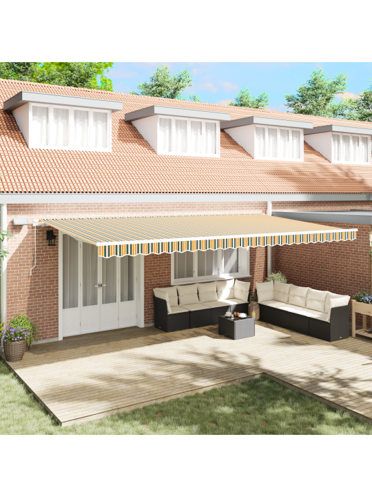 Manuālā iebīdāmā nojume ar led zaļa un dzeltens 600x300 cm
