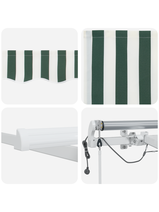 Automātiskā iebīdāmā nojume ar led zaļā un baltā krāsā 600x300 cm