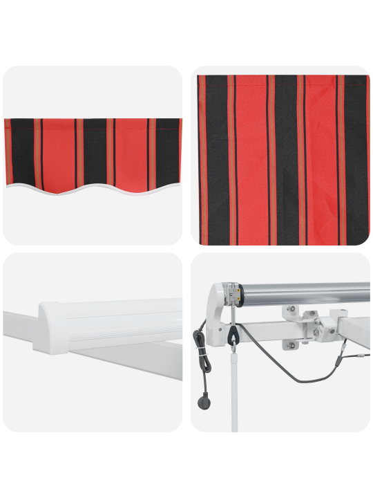 Automātiskā iebīdāmā nojume ar led apelsīnu un brūna 600x350 cm