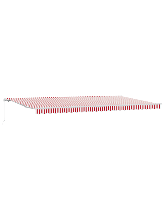 Manuālā izvelkamā nojume sarkana un balta svītra 600x350 cm