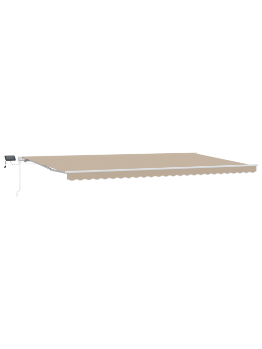 Manuālā iebīdāmā nojume ar led bēšā 600x350 cm