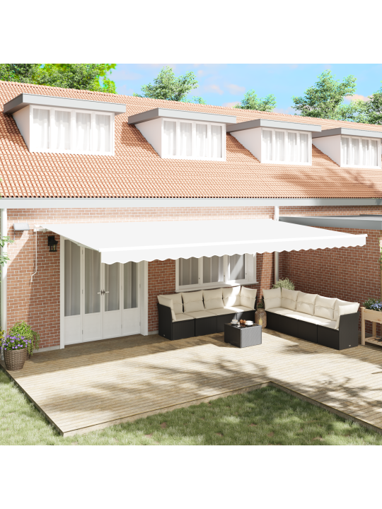 Manuāla iebīdāma nojume ar led baltā krāsā 600x350 cm