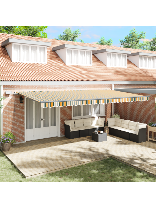 Manuāla iebīdāma nojume ar led zaļā un dzeltenā krāsā 600x350 cm