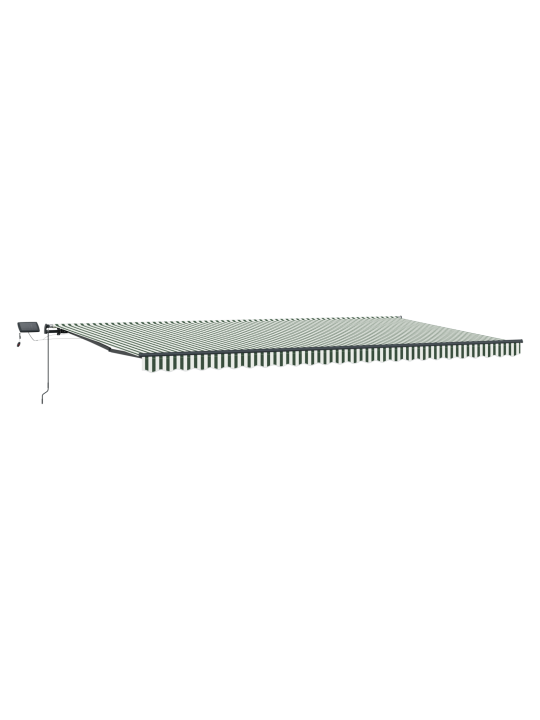 Manuāla ievelkamā nojume ar led zaļa un balta 600x350 cm