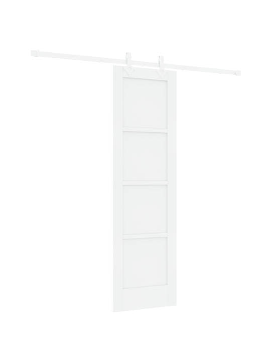 Bīdāmās durvis ar aparatūras komplektu baltās 61x198.5 cm cieta priedes koks