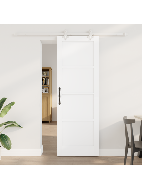 Bīdāmās durvis ar aparātu komplektu balts 73.5x211 cm ciedra koks