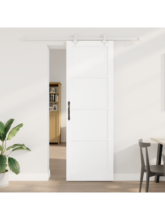 Bīdāmās durvis ar aksesuāru komplektu baltas 78x232 cm masīvkoks priede