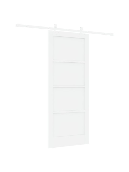 Bīdāmās durvis ar aparatūras komplektu baltas 83x202 cm cieta priežu koksne