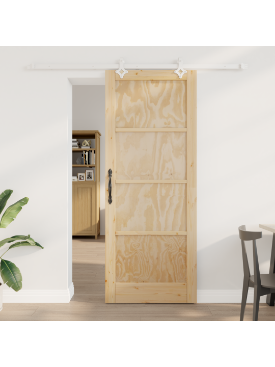 Bīdāmās durvis ar aparatūras komplektu 83x211 cm cietā priedes koka