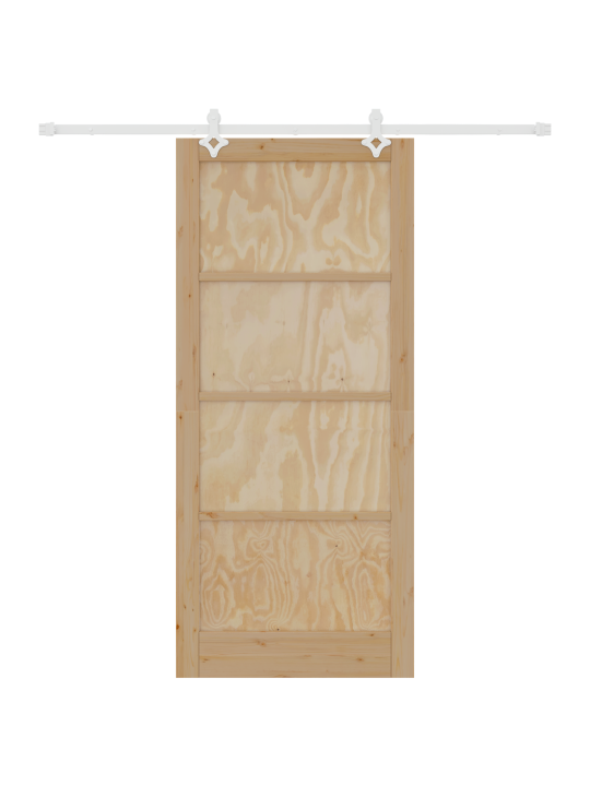 Bīdāmās durvis ar montāžas komplektu 93x211 cm masīvkoka priedes
