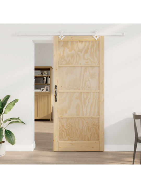Bīdāmās durvis ar montāžas komplektu 93x211 cm masīvkoka priedes