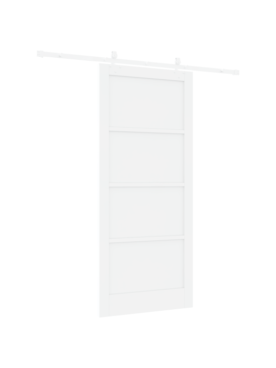 Slīdošās durvis ar aparatūras komplektu balts 93x211 cm cieta koka priede